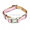 Coleira em Nylon/Pele Regulável 10mm Biozoo (castanho, rosa) para cão